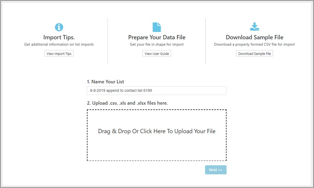 Append File Upload Page