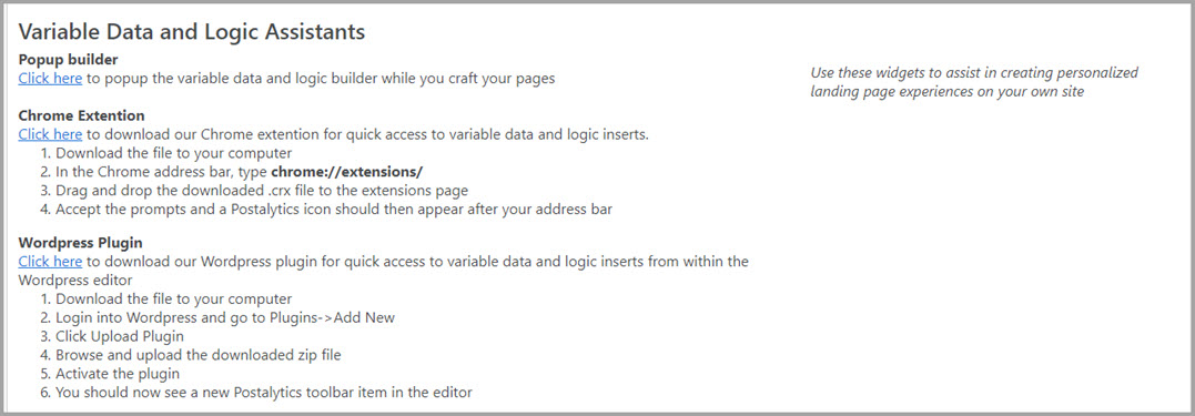 Campaigns Settings Page Variable Data
