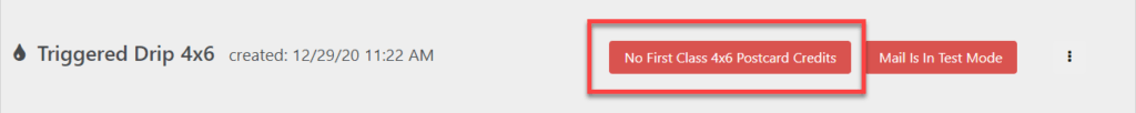 Direct Mail Credits Campaign Dashboard Purchase Option