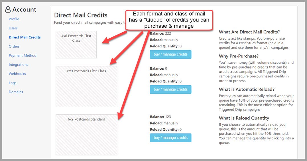 direct mail credits from postalytics get volume discounts credits format