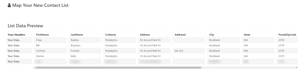 List Import Raw Data