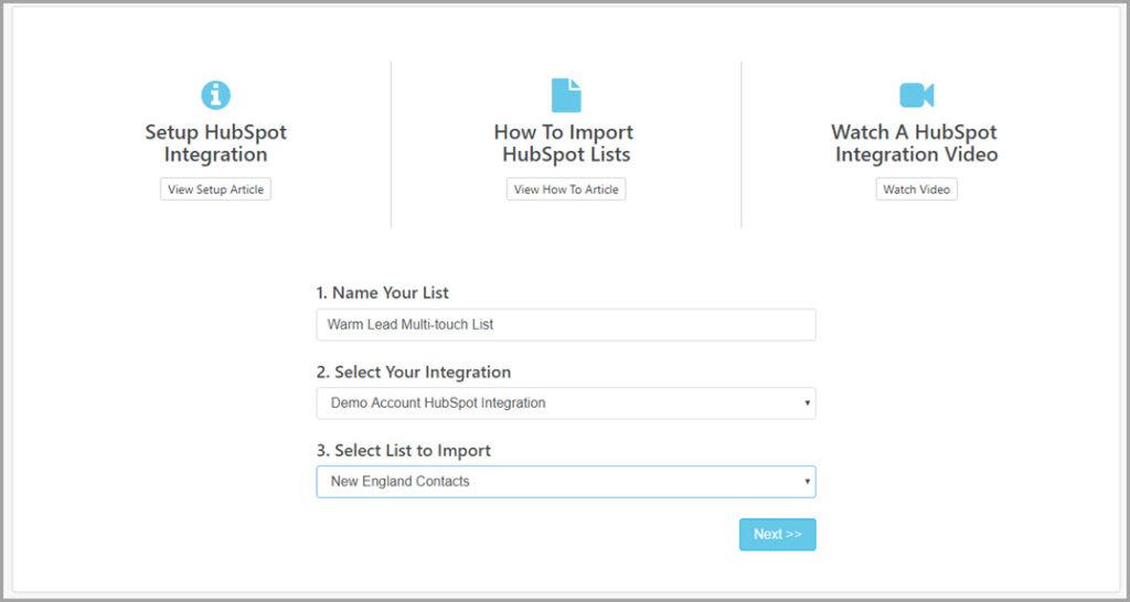 HubSpot List Import Integration Choices