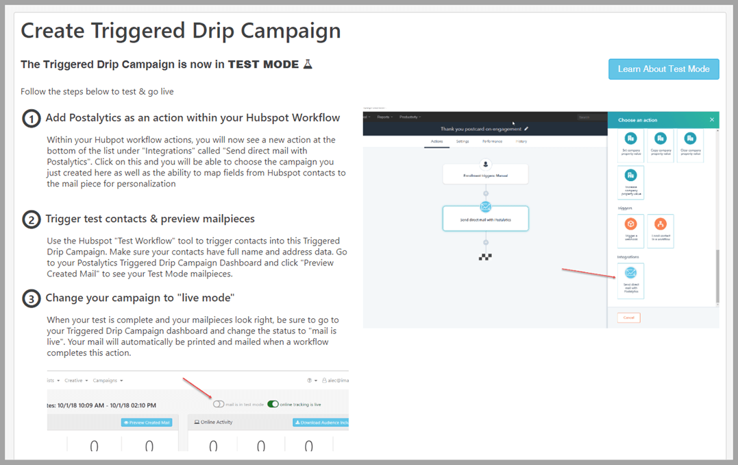 triggered drip campaign hubspot wizard