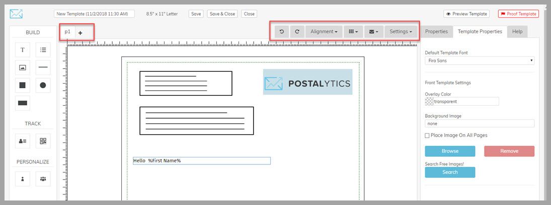 Letter Editor Toolbar