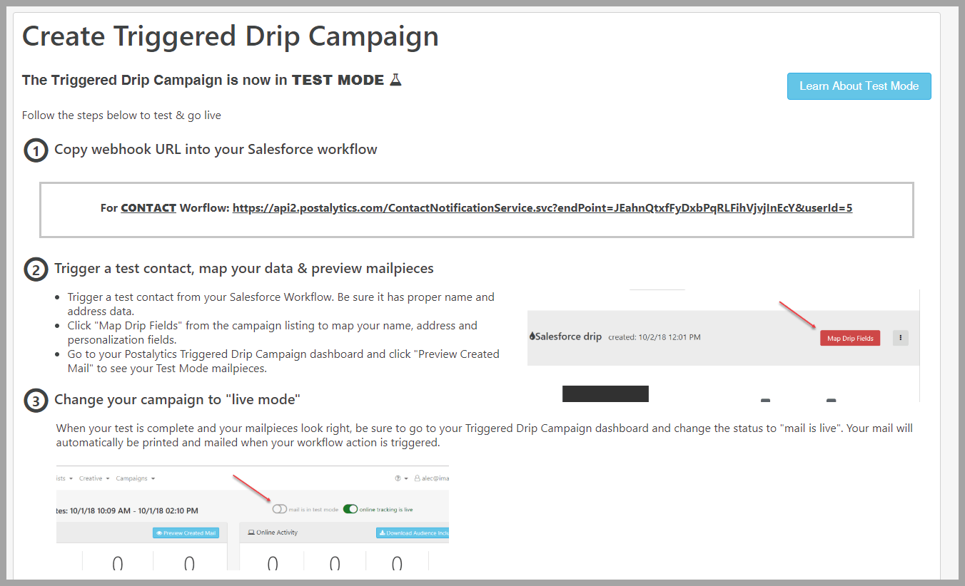 Salesforce Triggered Drip Campaign Last Page