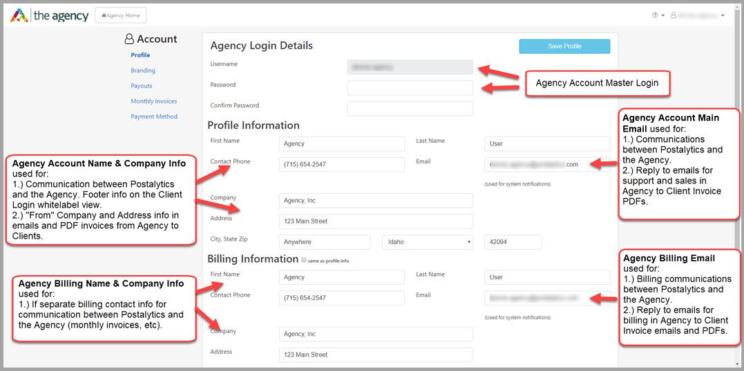 Agency Account Profile Setup