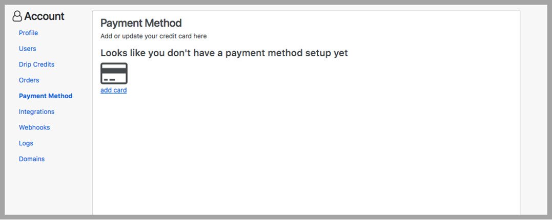 setup client accounts - payment method