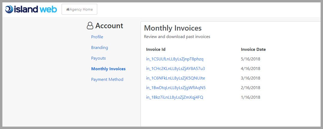 Agency Edition Getting Started Monthly Invoices