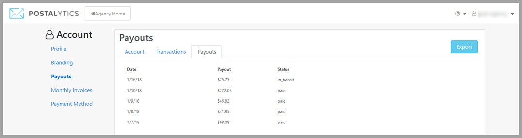 postalytics agency edition payouts