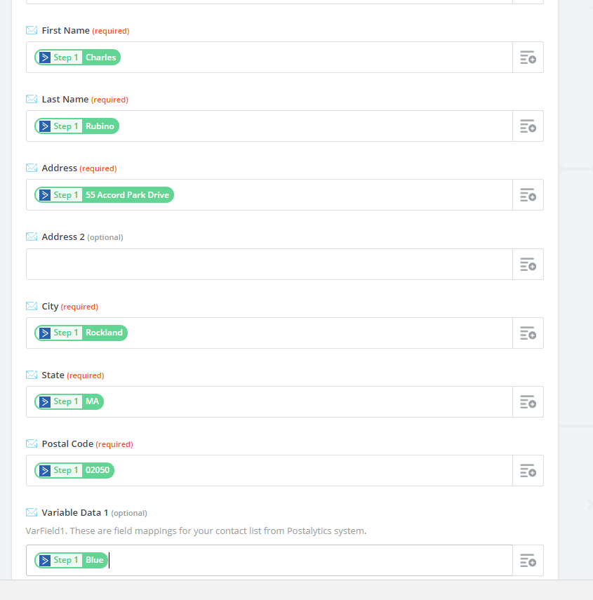 map the postalytics action
