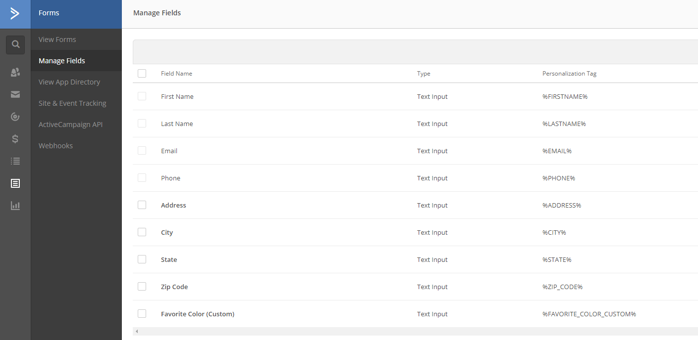 Zapier Active Campaign direct mail integration - manage fields finished
