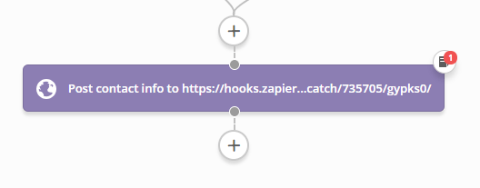 Zapier Active Campaign direct mail integration - finished webhook