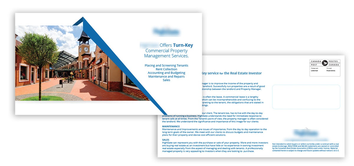direct mail postcards that produce - no call to action