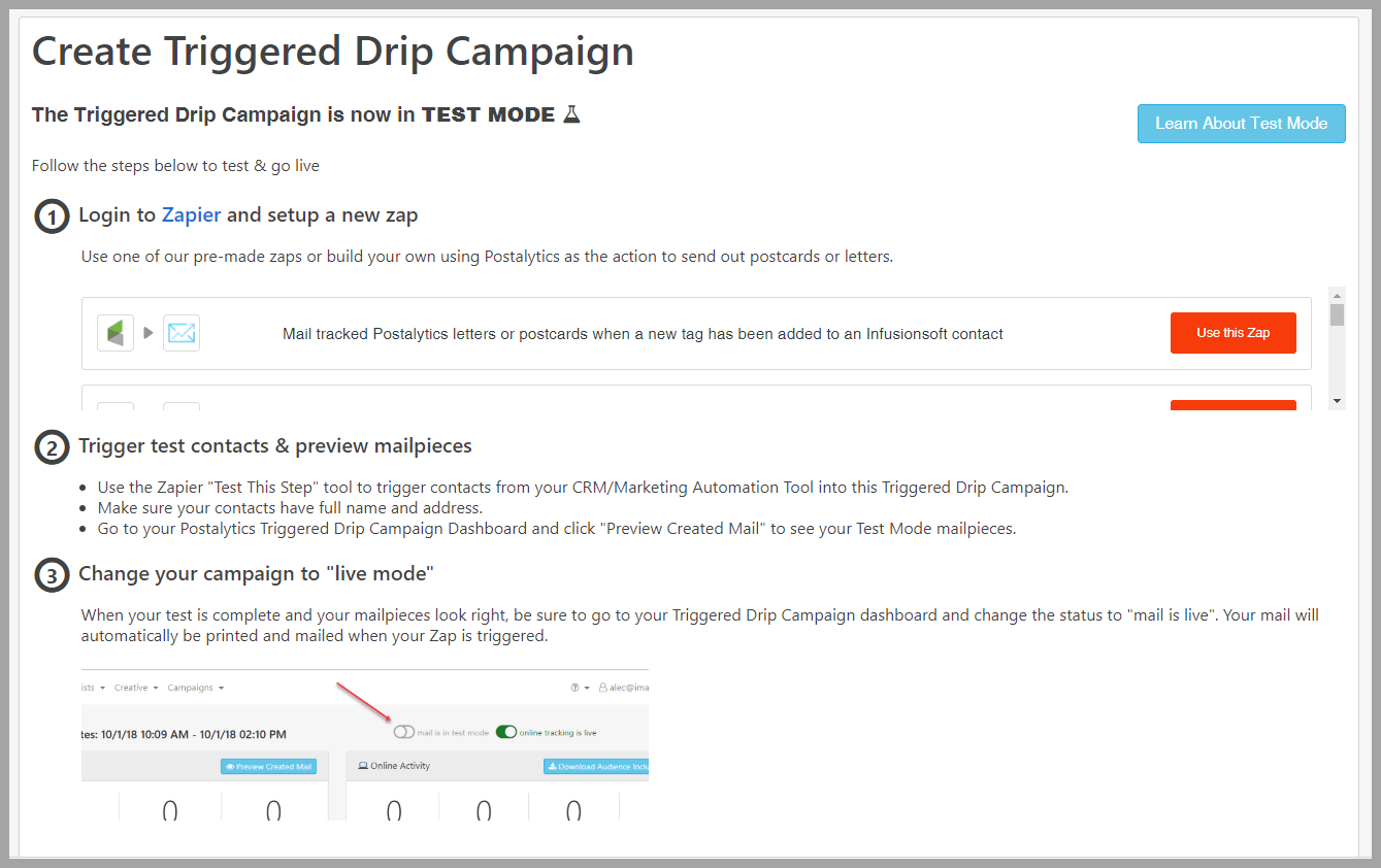 Zapier Triggered Drip Campaign