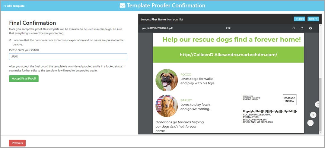 Final Confirmation and Accept Proof