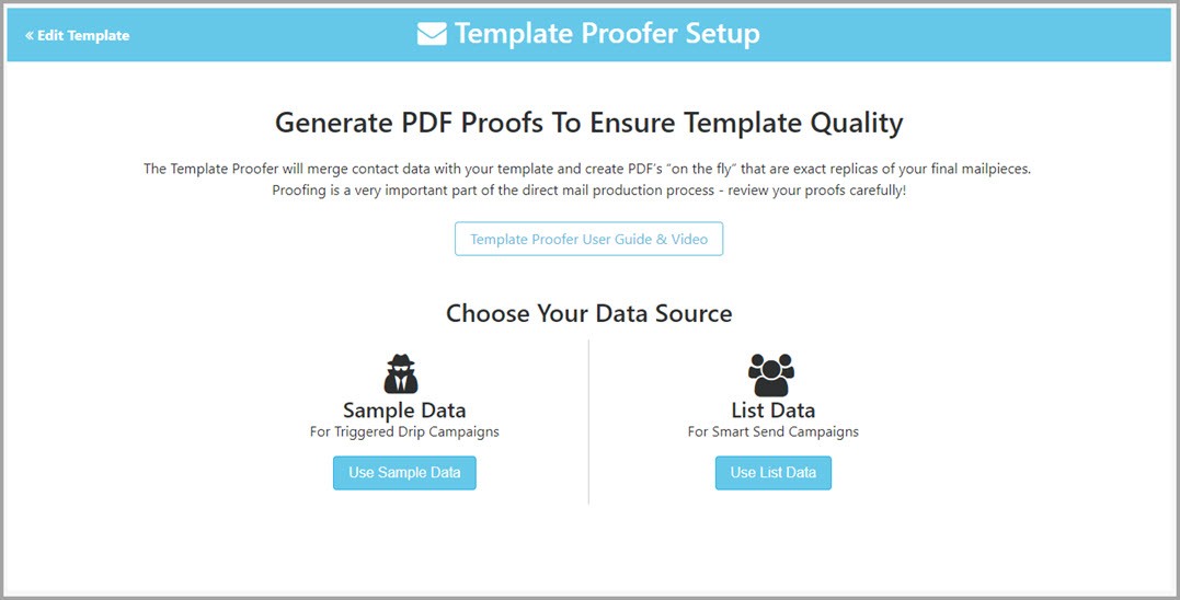 Choose the digital proof data source