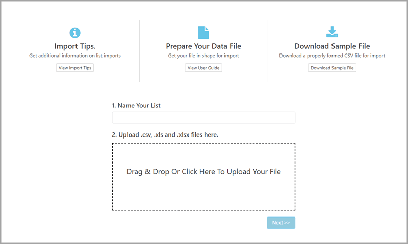 Name Your Contact List - Upload A file