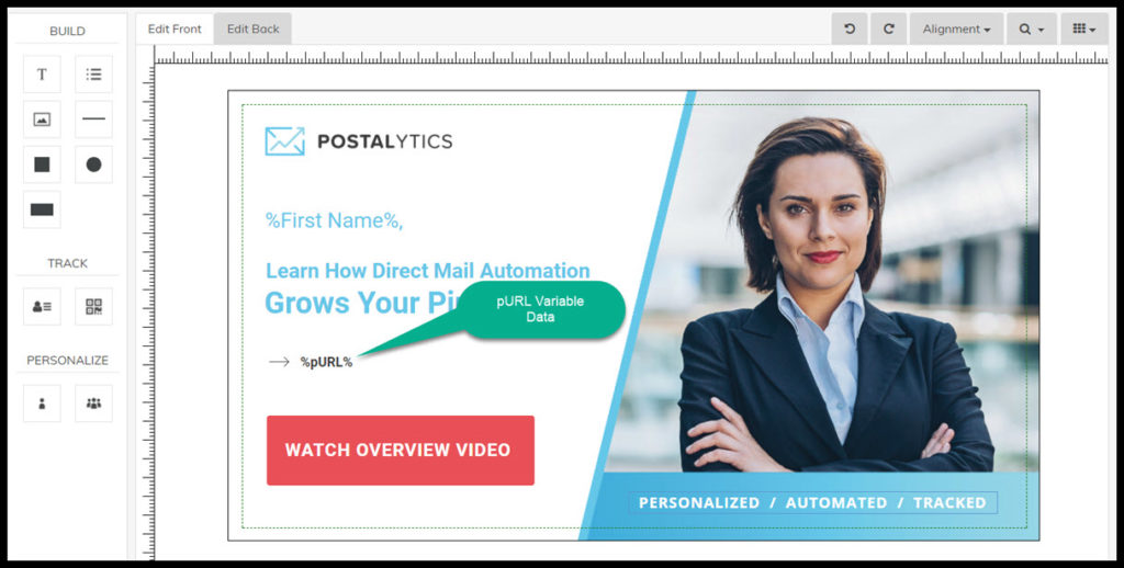5 easy steps to create pURLs in Postalytics - variable data