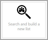 Search for a new mailing list button in Postalytics