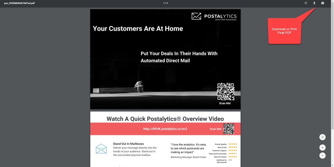 PDF of final mailpiece available for download or printing