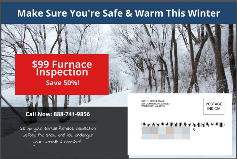 Double sided offers are the mark of top HVAC postcards