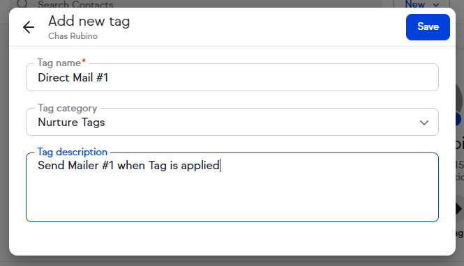 Add a new tag - Zapier Infusionsoft Direct Mail Integration