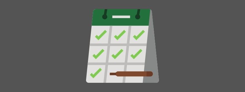 Calendar dates checked off