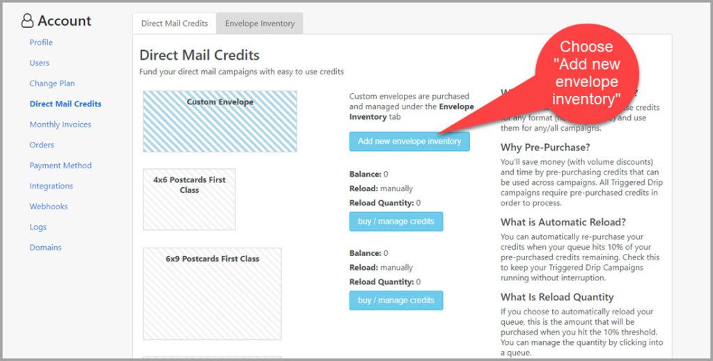 Custom Envelope Ordering - Postalytics