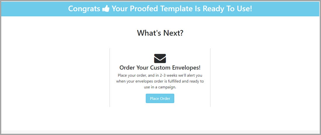 Order Envelopes After Proofing - Postalytics