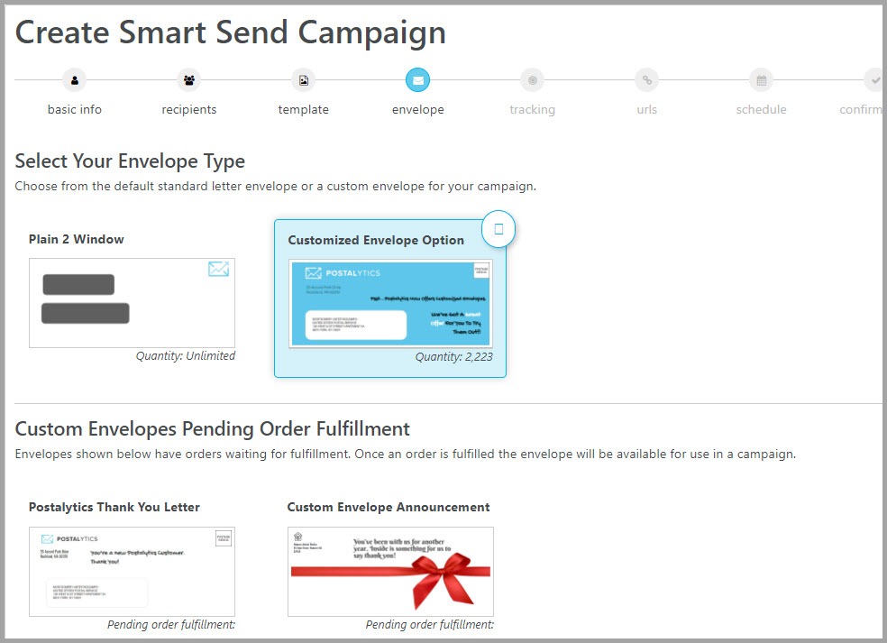 Custom Envelope Smart Send Campaign