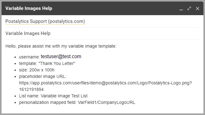 example email for variable images