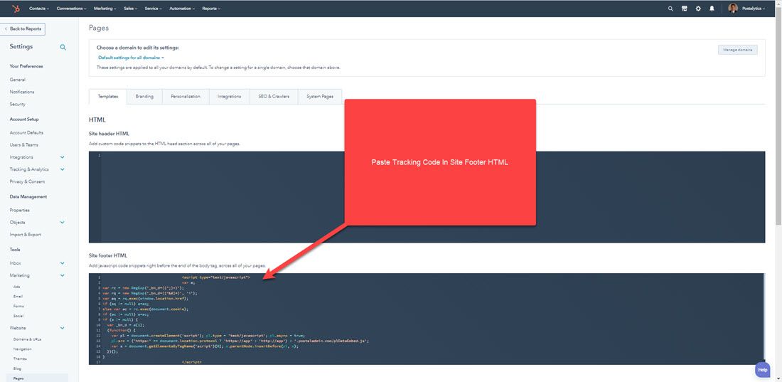 HubSpot-Pages-Tracking-Code