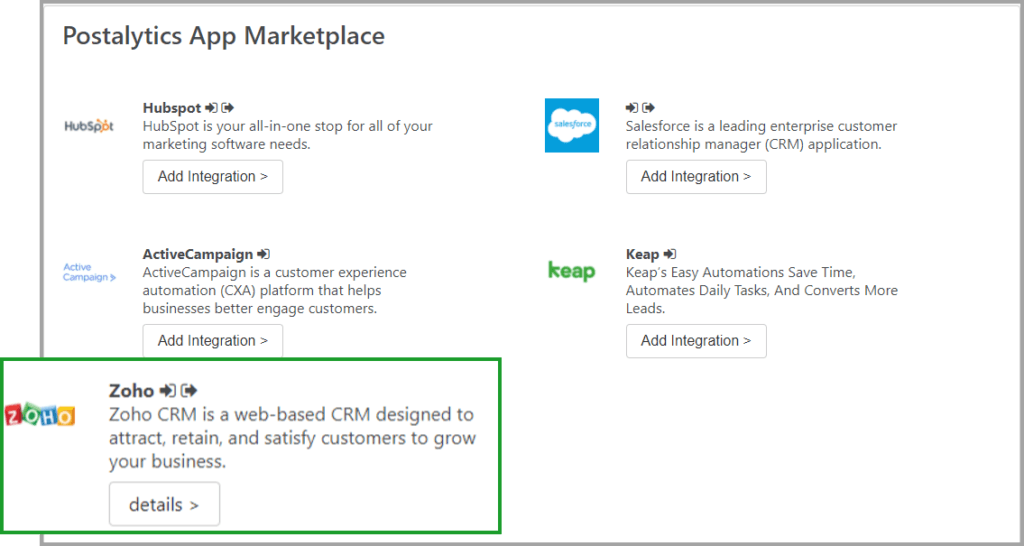 Zoho CRM integration now a part of the App Marketplace