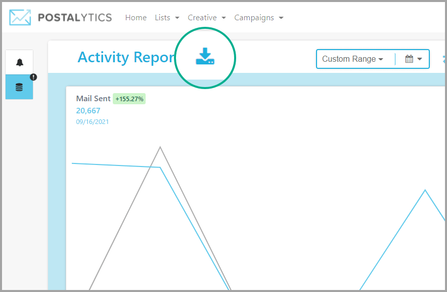 Activity report download button