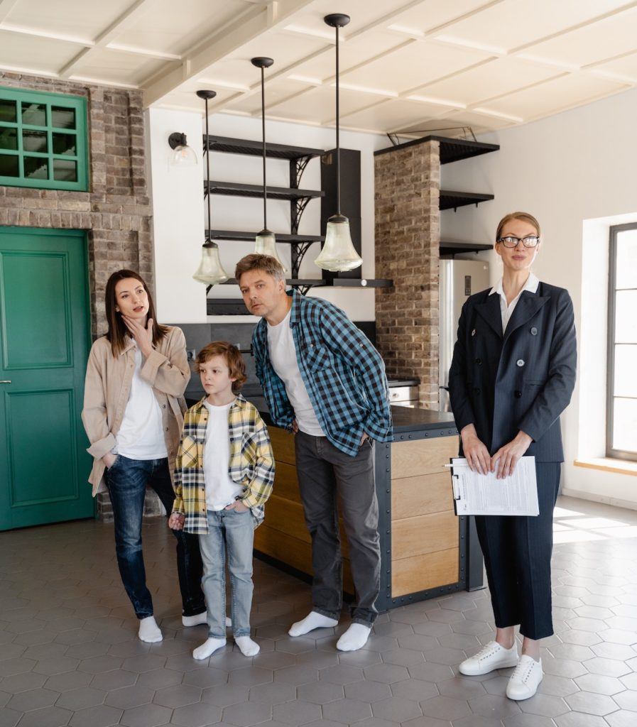 A family buying a house