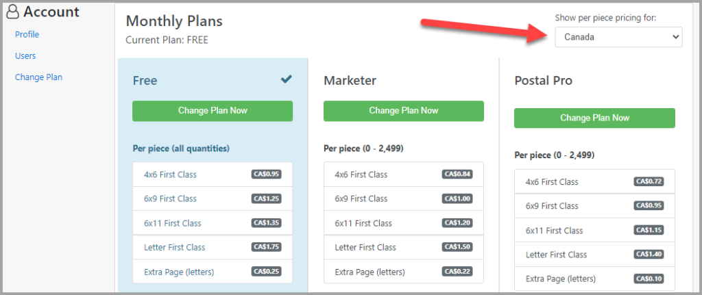 Canada direct mail automation release pricing