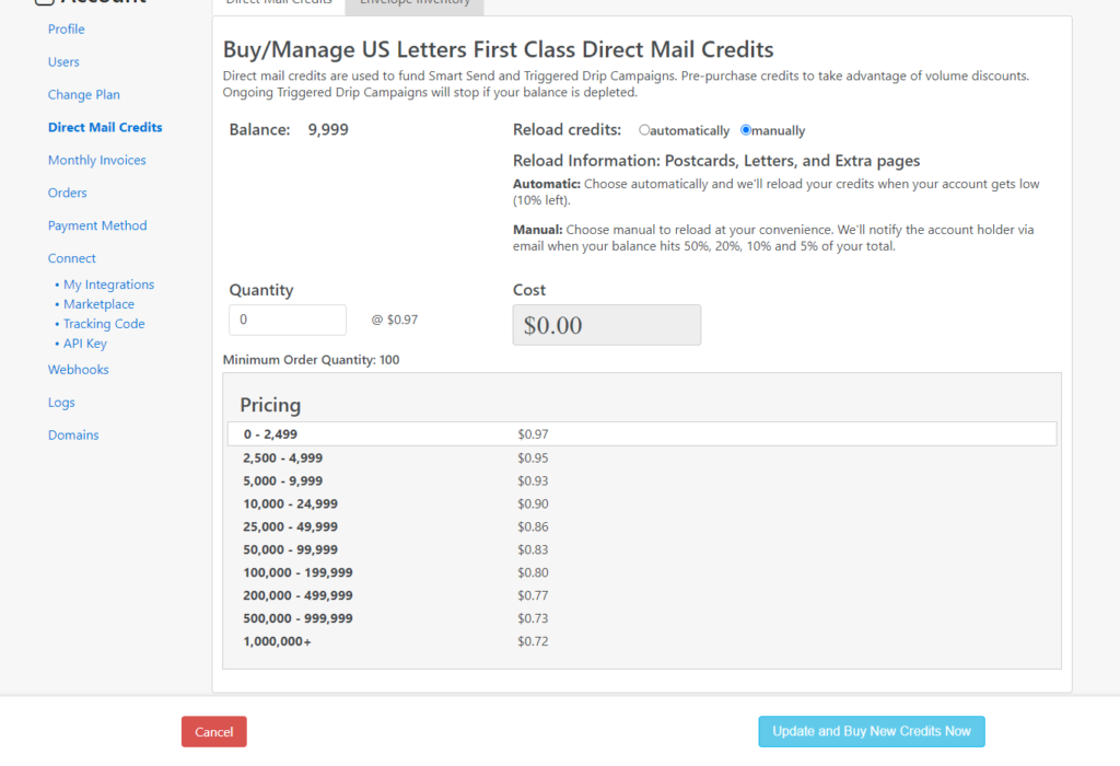 10 Manage DM Credits
