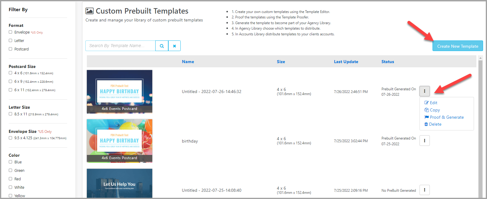 custom prebuilt templates