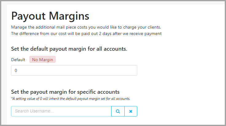 Postalytics Agency Edition Update Payout Margins