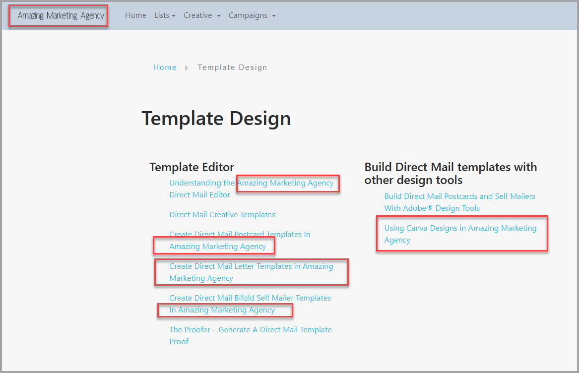 White Label Template Design Page