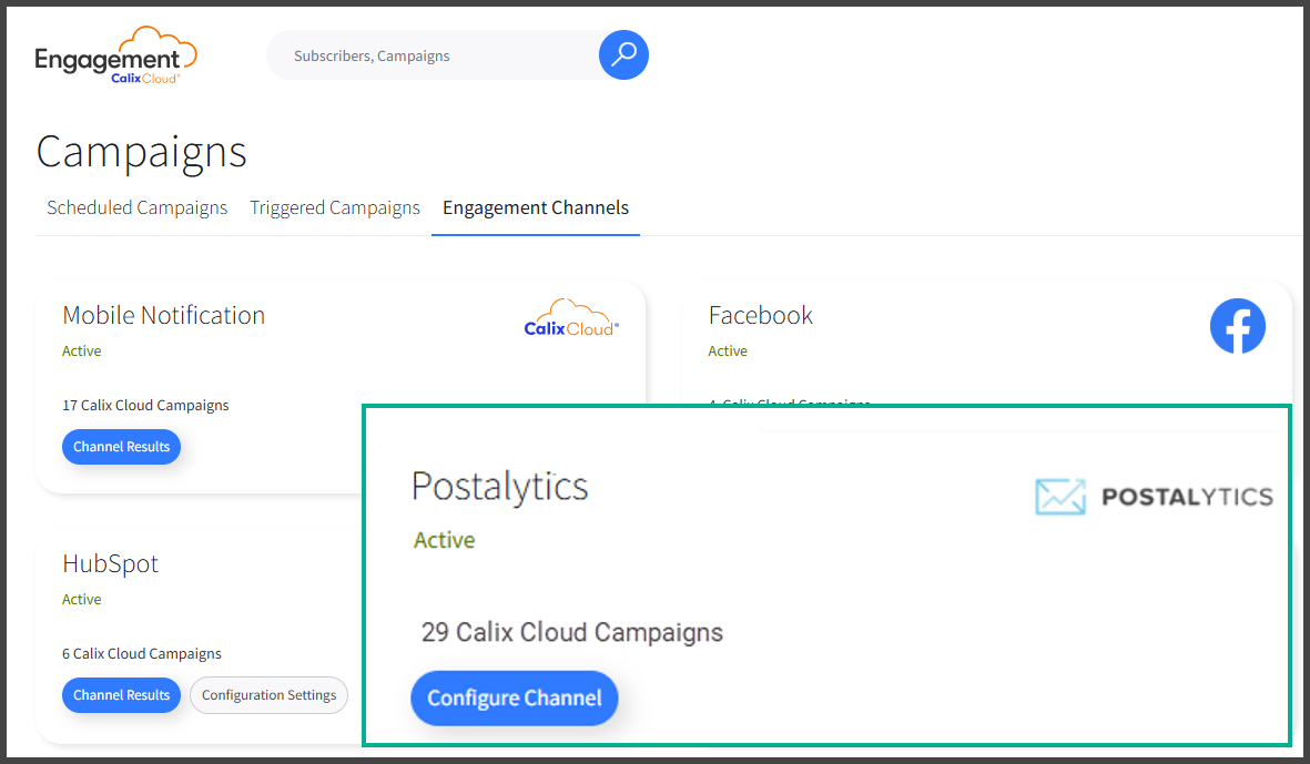 Calix Engagement Channels - Calix Direct Mail Integration