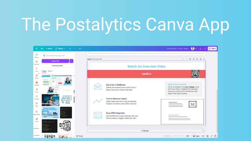 Canva mailers easy to create in Postalytics