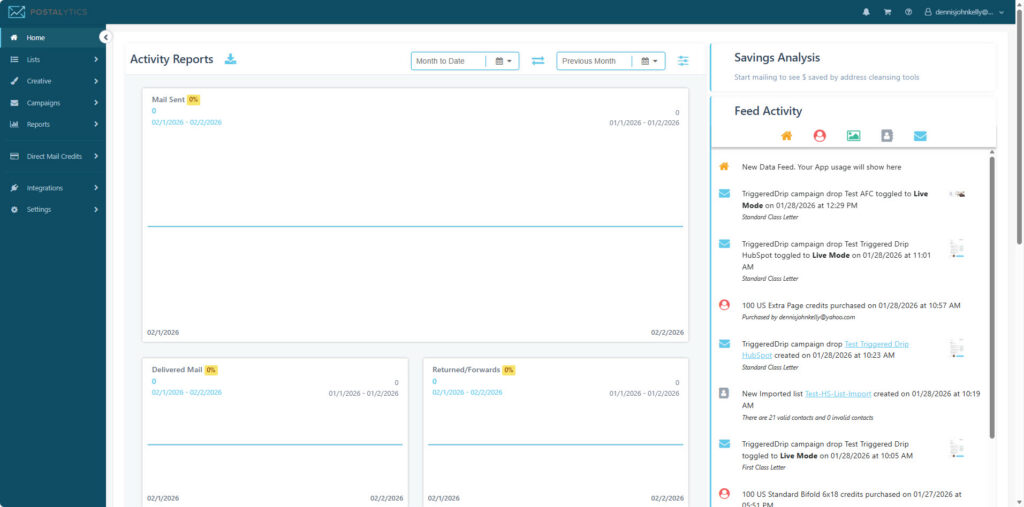New Postalytics navigation